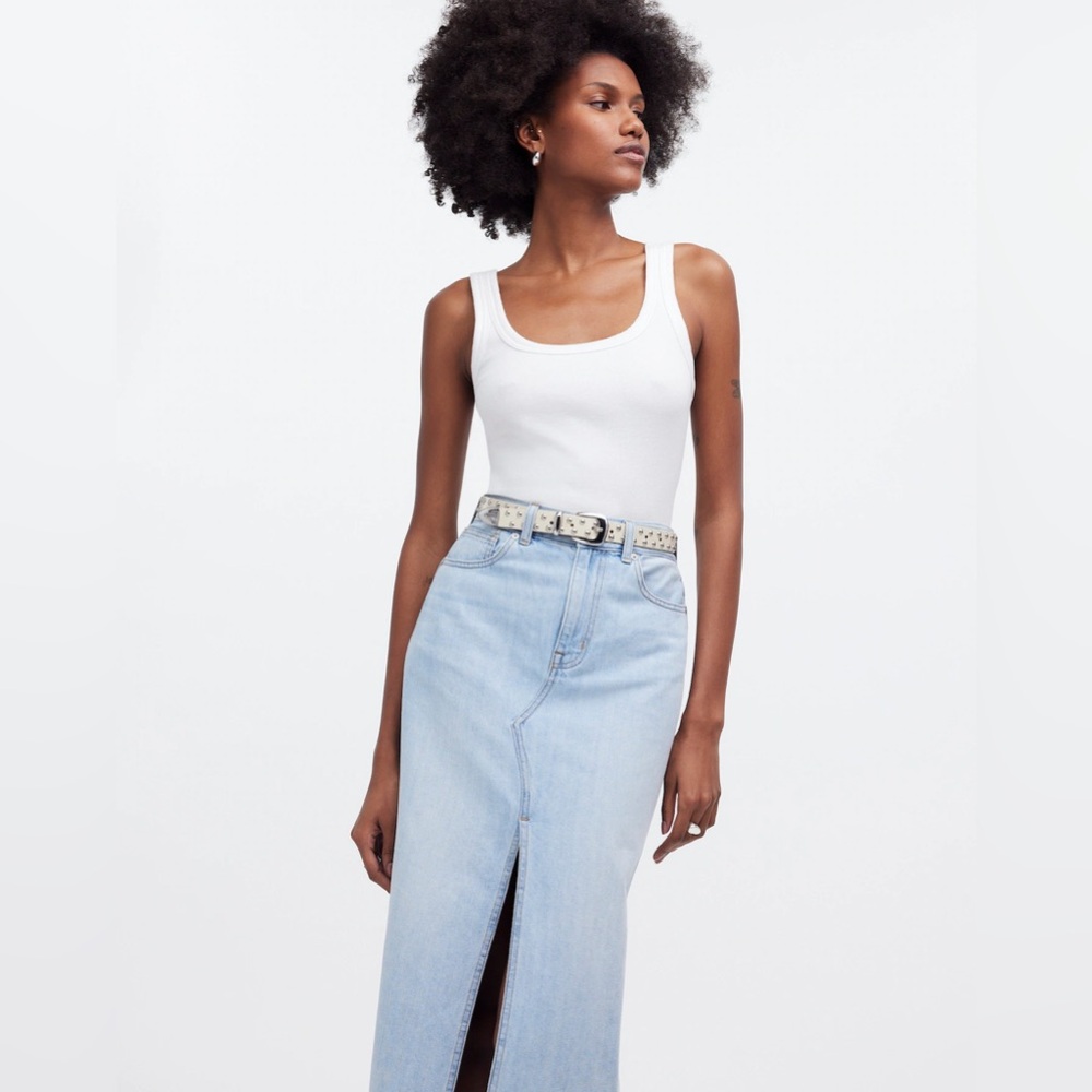 Madewell Rilee Denim Midi Skirt size 24